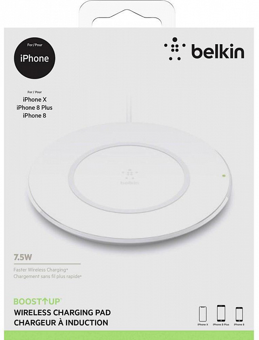 Беспроводное зарядное устройство Belkin BoostUp Wireless Charging Pad (White) купить в интернет-магазине icover