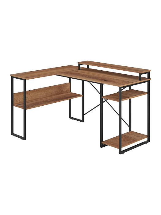 Стол компьютерный угловой лофт Ridberg TEXAS (Dark Oak/Black) купить в интернет-магазине icover