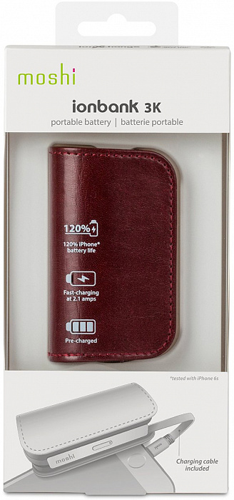 Портативный аккумулятор Moshi IonBank 3K 3200mAh 99MO022122 (Burgundy Red ) купить в интернет-магазине icover