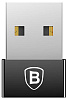 Переходник Baseus Exquisite USB Male to Type-C Female Adapter Converter CATJQ-A01 (Black) купить в интернет-магазине icover