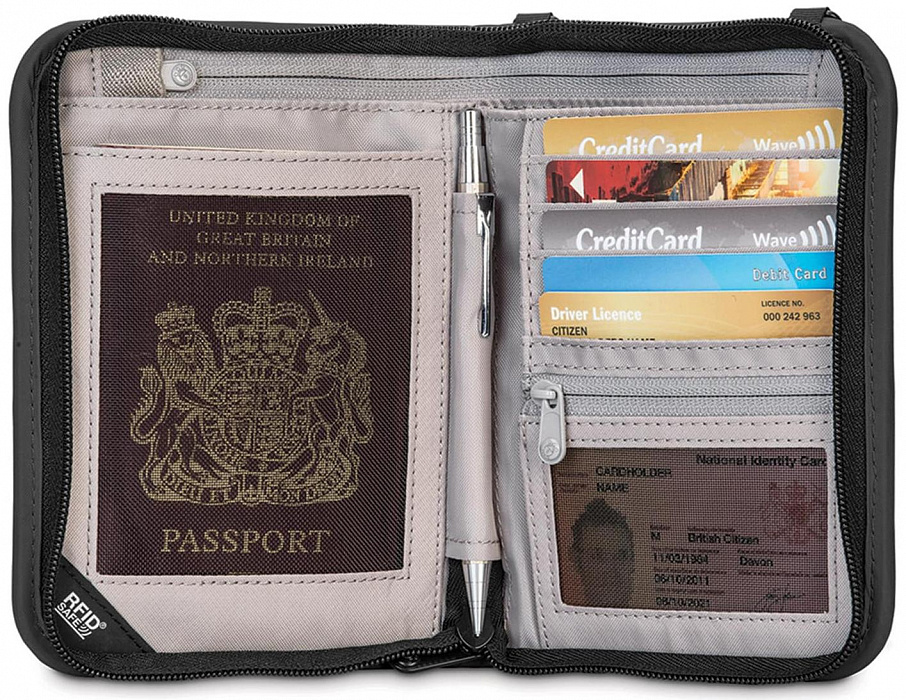 Кошелек Pacsafe RFIDsafe V150 (Black) купить в интернет-магазине icover