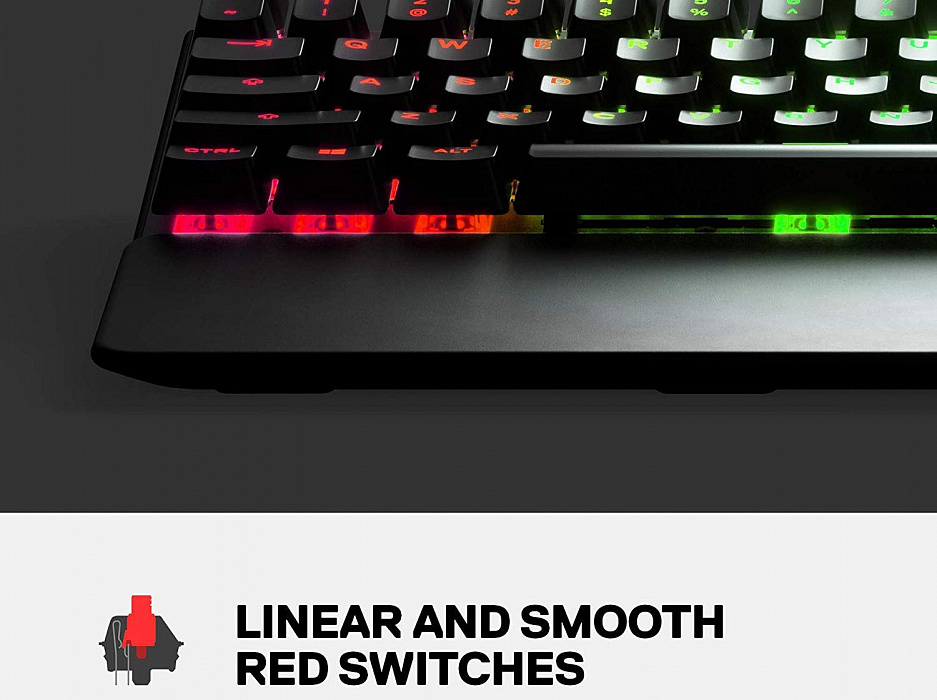 Игровая клавиатура SteelSeries Apex 7 Red Switch (Black) купить в интернет-магазине icover