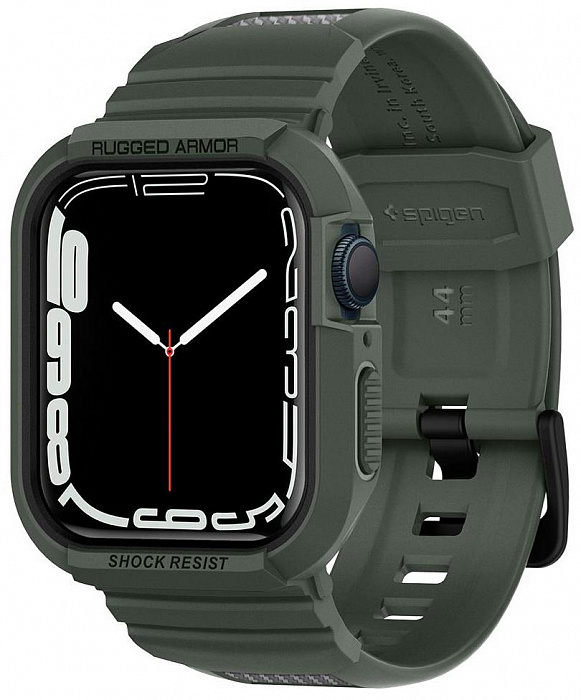 Чехол Spigen Rugged Armor Pro (062CS26016) для Apple Watch series 7/SE/6/5/4 45mm/44mm (Military Green) купить в интернет-магазине icover