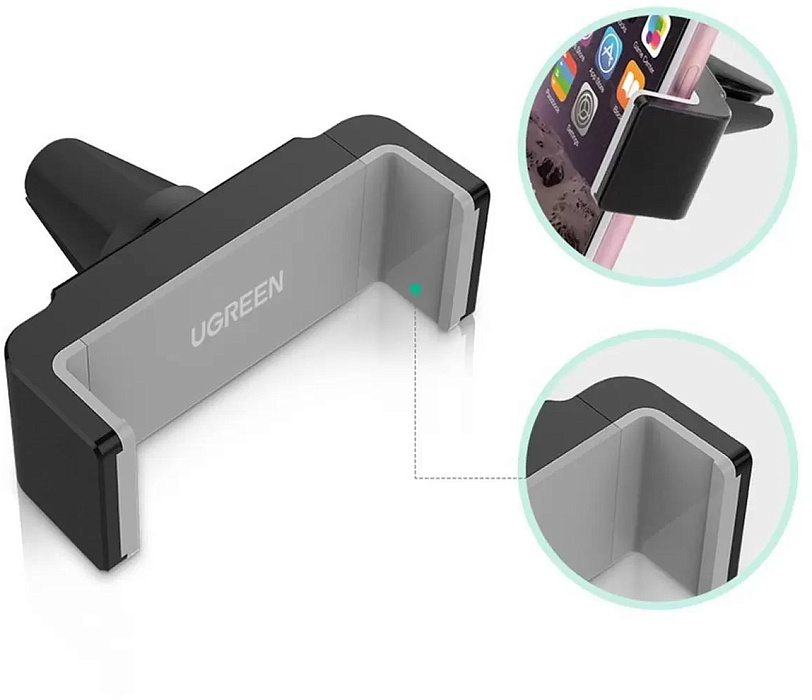 Держатель Ugreen LP120 (30283) Air Vent Mount Phone Holder (Black/Grey) купить в интернет-магазине icover