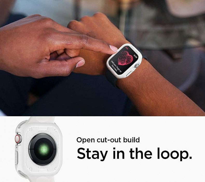 Чехол Spigen Rugged Armor (061CS24482) для Apple Watch series 4/5/6/SE/7 40/41 mm (White) купить в интернет-магазине icover