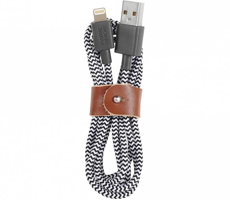Кабель Native Union Belt Cable USB-Lightning 1.2m (Zebra) купить в интернет-магазине icover