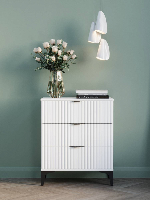 Комод RIDBERG ANDRE 3Я (White/Black) купить в интернет-магазине icover