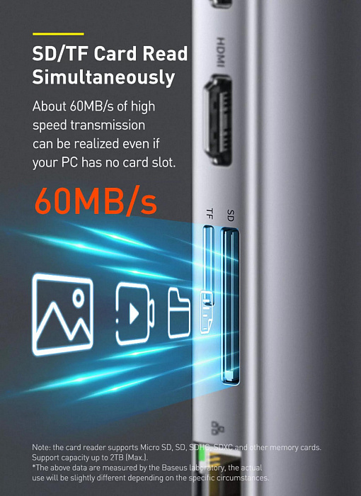 Хаб Baseus Metal Gleam Series 11-in-1 CAHUB-CT0G (Space Grey) купить в интернет-магазине icover