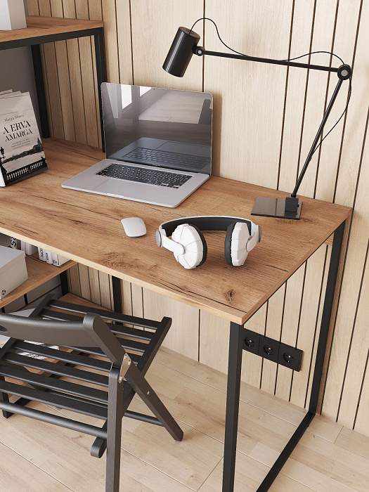 Стол-стеллаж лофт мини RIDBERG MEMPHIS (Oak/Black) купить в интернет-магазине icover