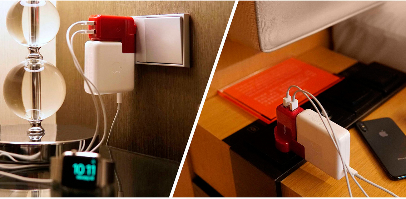 Сетевое зарядное устройство Twelve South PlugBug Duo (12-1706) для MacBook (Red) купить в интернет-магазине icover