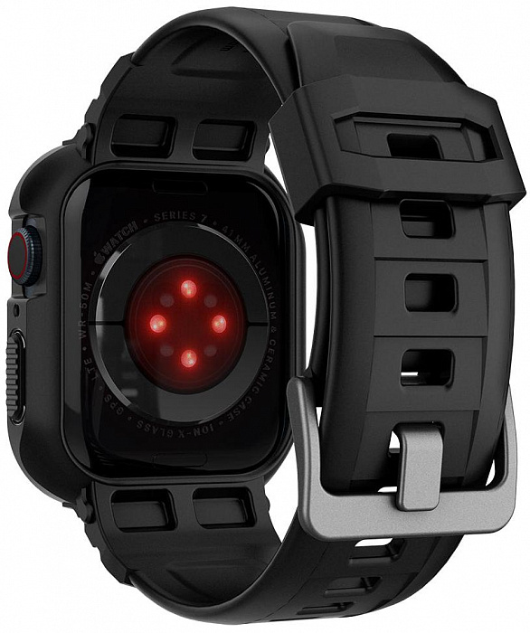 Чехол Spigen Rugged Armor Pro (ACS00546) для Apple Watch series 7/SE/6/5/4 41mm/40mm (Black) купить в интернет-магазине icover