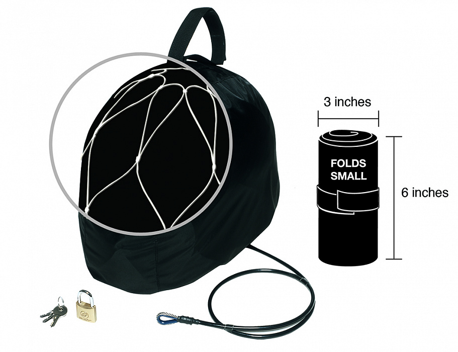 PacSafe Lidsafe (PH000BK) - сумка с тросом для мотошлема (Black) купить в интернет-магазине icover