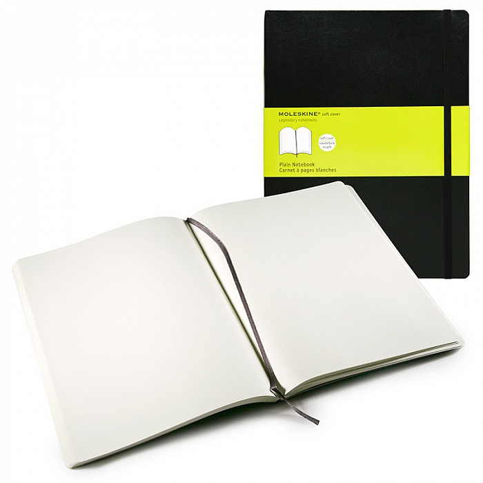 Нелинованный блокнот Moleskine Classic Soft XLarge QP623 (Black) купить в интернет-магазине icover