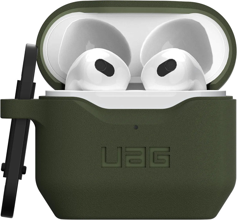 Чехол с карабином UAG Standard Issue Silicone_001 Case для AirPods 3 (Olive) купить в интернет-магазине icover