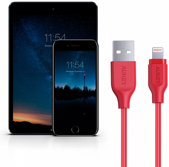 Кабель для iPod, iPhone, iPad Aukey CB-AL1 USB to Lightning 1.2m (Red) купить в интернет-магазине icover