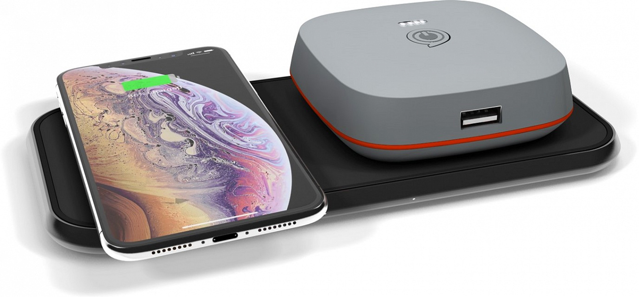 Беспроводное зарядное устройство Zens Dual Aluminium Wireless Charger ZEDC04B (Black) купить в интернет-магазине icover