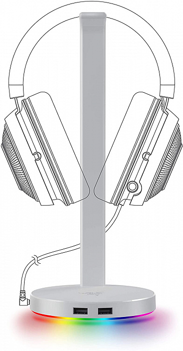 Подставка Razer Base Station V2 Chroma (RC21-01510300-R3M1) для наушников (Mercury White) купить в интернет-магазине icover