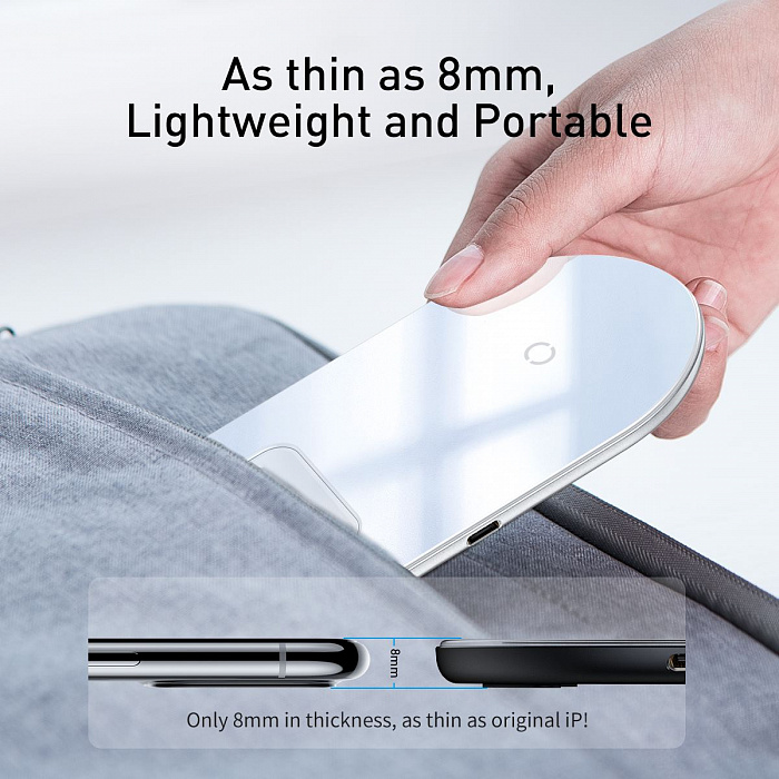 Беспроводное зарядное устройство Baseus Simple 2in1 WXJK-02 (White) купить в интернет-магазине icover