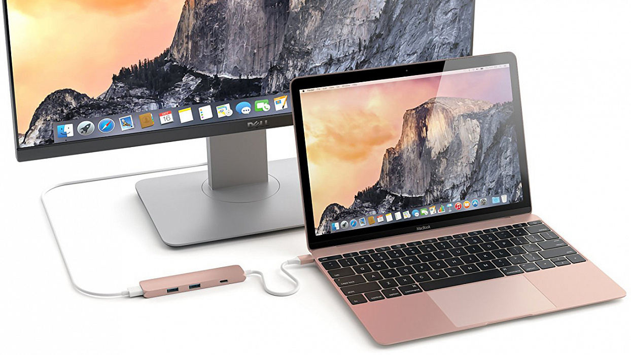 Мультипереходник Satechi Slim Aluminum Type-C Multi-Port Adapter ST-CMAR 4K HDMI (Rose Gold) купить в интернет-магазине icover