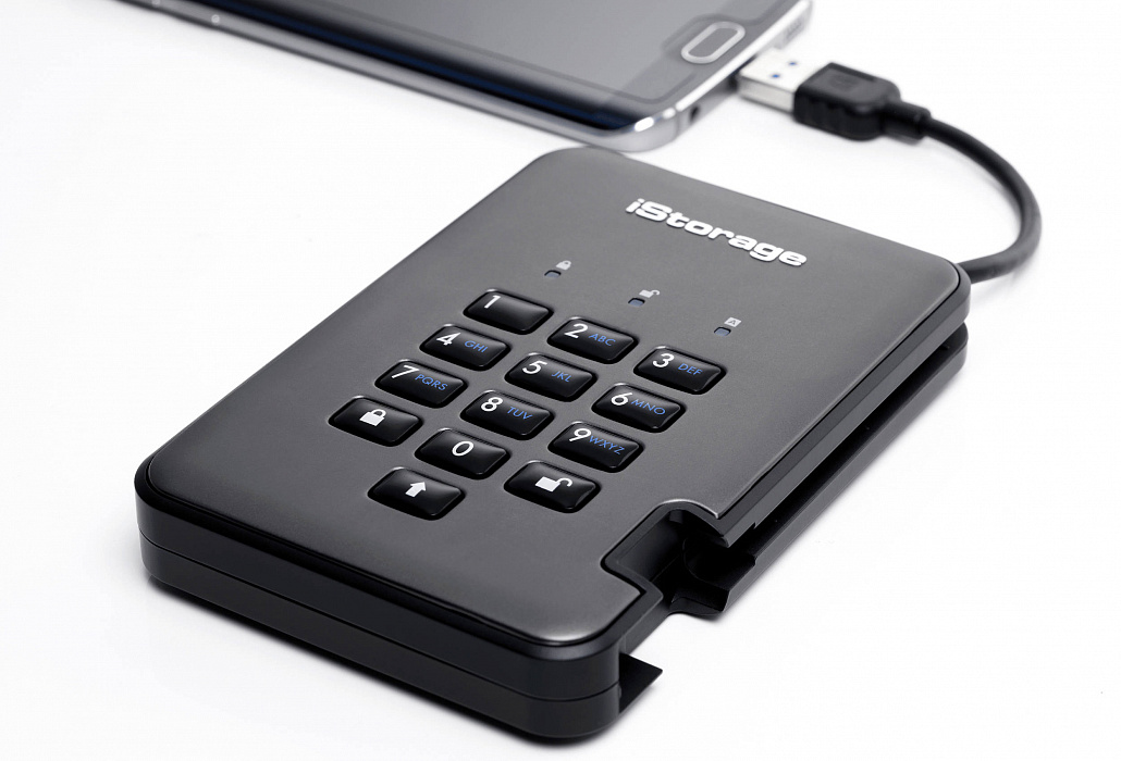 Внешний диск iStorage DiskAshur Pro 2 128Gb IS-DAP2-256-SSD-128-C-G (Graphite) купить в интернет-магазине icover