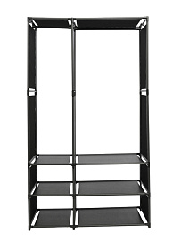 Вешалка напольная для одежды узкая с перегородками Ridberg 2.0 (Black) купить в интернет-магазине icover