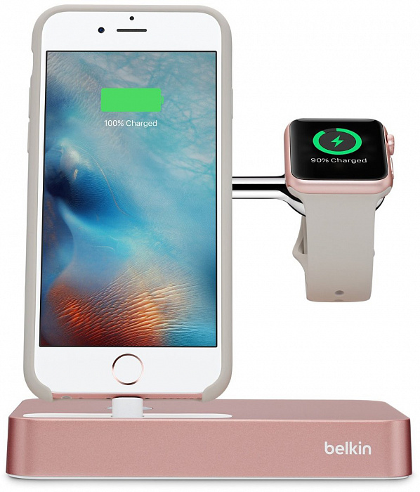 Belkin Valet Charge Dock - док-станция для iPhone и Apple Watch (Rose Gold) купить в интернет-магазине icover