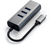 USB-концентратор Satechi Aluminum USB 3.0 Hub & Ethernet ST-TC2N1USB31AM (Space Gray) купить в интернет-магазине icover