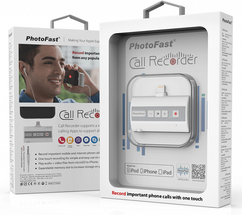 Рекордер PhotoFast Call Recorder для iOS-устройств (White) купить в интернет-магазине icover