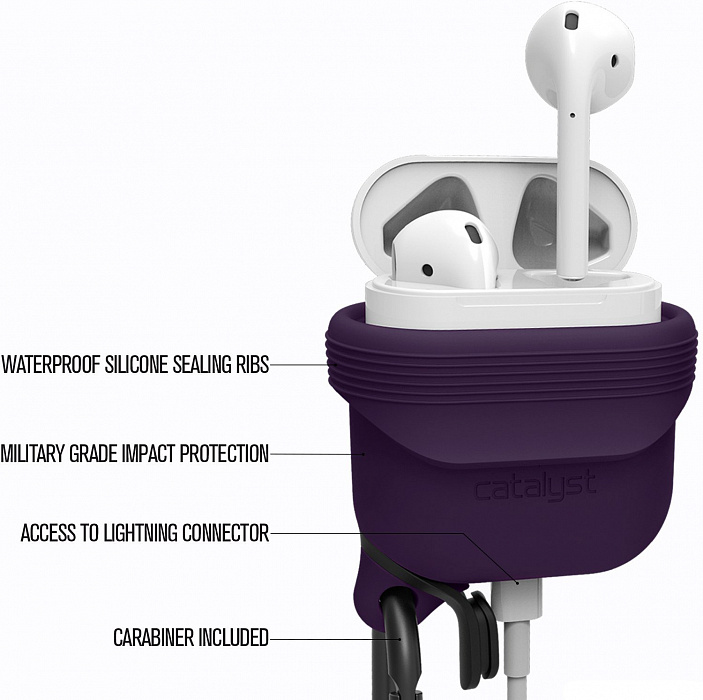 Чехол Catalyst Waterproof Case для AirPods (Deep Plum) купить в интернет-магазине icover