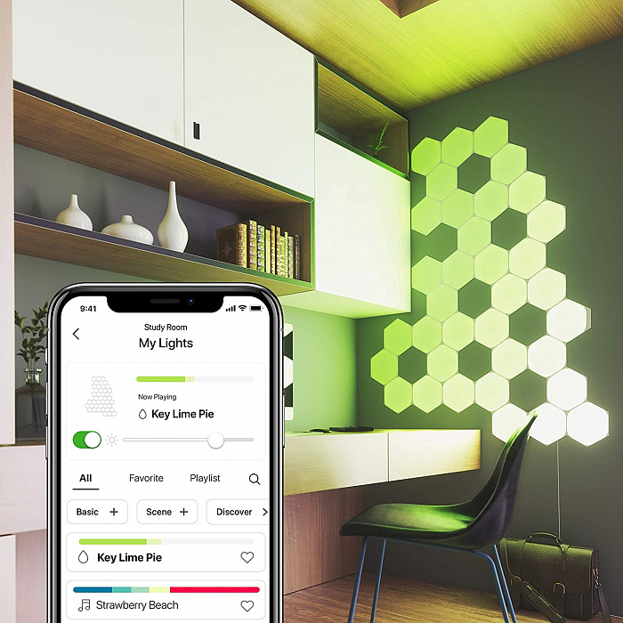 Система освещения Nanoleaf Shapes Hexagon 9 панелей (NL42-0002HX-9PK) купить в интернет-магазине icover