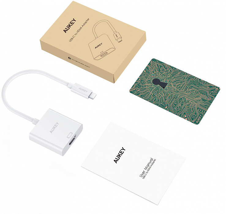 Адаптер Aukey CB-C01 USB-C 3.1 to HDMI (White) купить в интернет-магазине icover