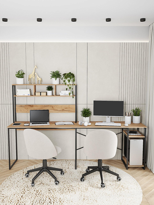 Стол компьютерный угловой лофт Ridberg ALASKA (Oak/Black) купить в интернет-магазине icover