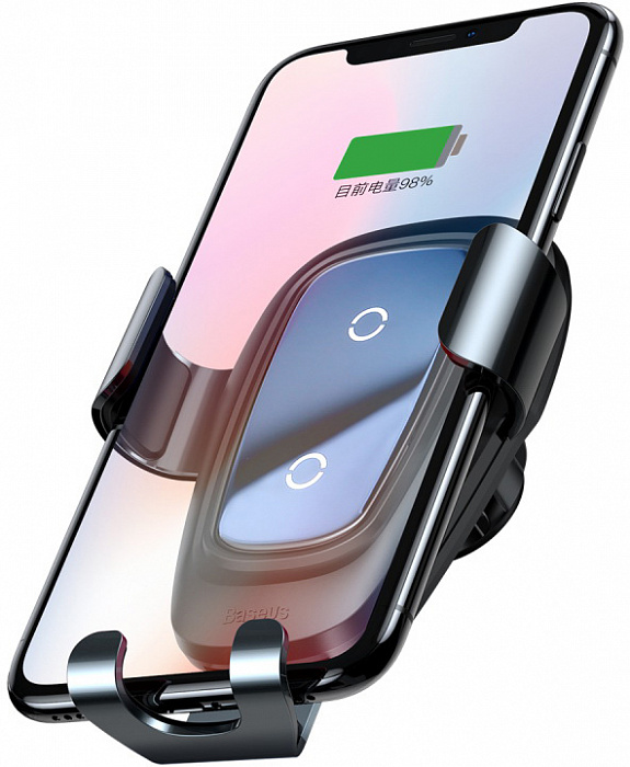 Беспроводная зарядка-автодержатель Baseus Metal Wireless Charger Gravity Car Mount (Black) купить в интернет-магазине icover