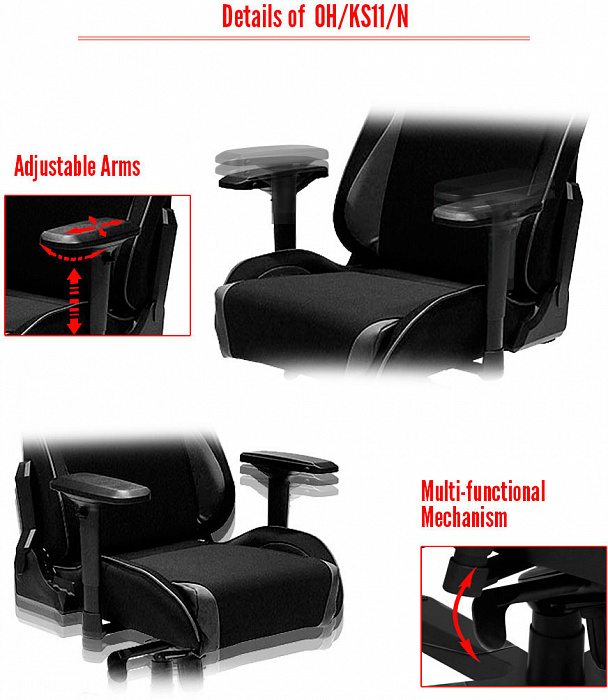DXRacer OH/KS11/N - компьютерное кресло (Black) купить в интернет-магазине icover