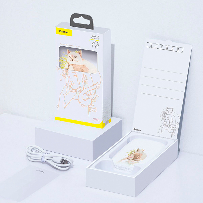 Внешний аккумулятор Baseus Mini JA 10000mAh PPX10-MD02 (Cat White) купить в интернет-магазине icover