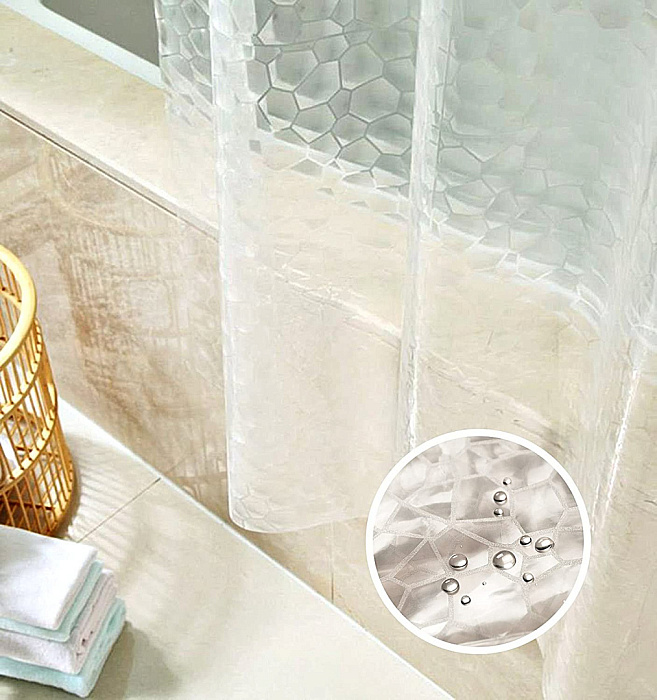 Штора для ванной комнаты Ridberg Коралл PEVA 180 x 200 см (Clear) купить в интернет-магазине icover