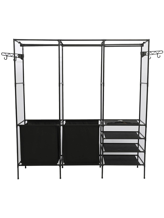 Вешалка напольная для одежды узкая с корзиной Ridberg 3.0 (Black) купить в интернет-магазине icover
