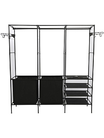 Вешалка напольная для одежды узкая с корзиной Ridberg 3.0 (Black) купить в интернет-магазине icover