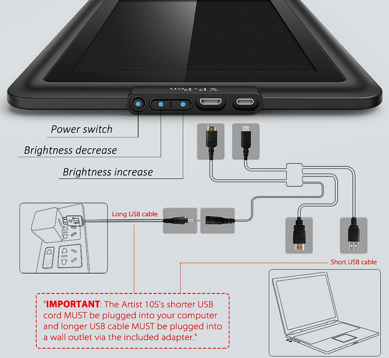 Интерактивный монитор-планшет XP-Pen Artist10S (Black) купить в интернет-магазине icover