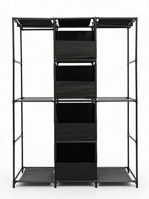 Вешалка напольная для одежды узкая с ящиками Ridberg 3.0 (Black) купить в интернет-магазине icover