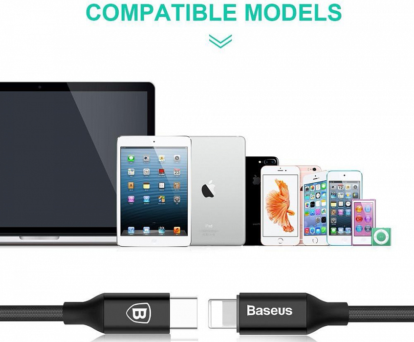 Кабель для iPod, iPhone, iPad Baseus Yiven Series 1m USB-C/Lightning (Black) купить в интернет-магазине icover