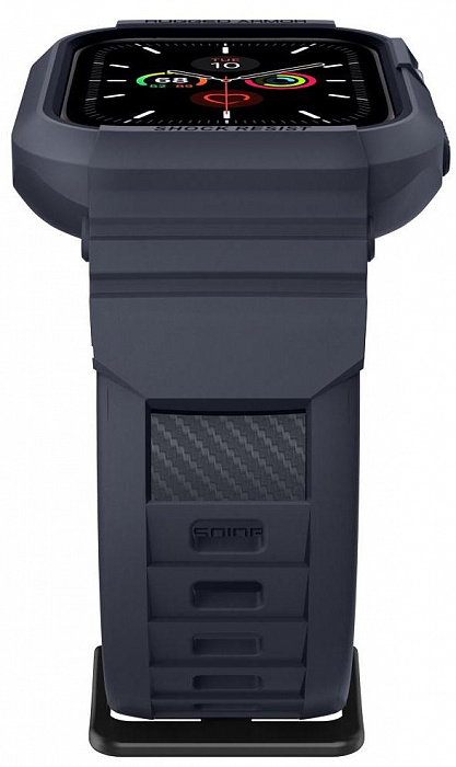 Чехол с ремешком Spigen Rugged Armor Pro для Apple Watch series 7/SE/6/5/4 45mm/44mm (Charcoal Grey) купить в интернет-магазине icover
