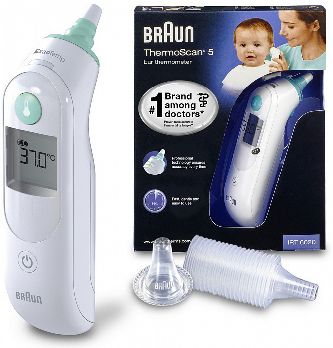 Инфракрасный ушной термометр Braun ThermoScan 5 IRT 6020 (White) купить в интернет-магазине icover