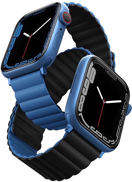 Ремешок Uniq Revix reversible Magnetic (45MM-REVBLUBLK) для Apple Watch 42/44/45 mm (Blue/Black) купить в интернет-магазине icover