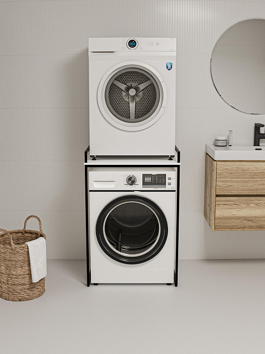 Стеллаж лофт для стиральной и сушильной машины RIDBERG CHICO (White/Black) купить в интернет-магазине icover