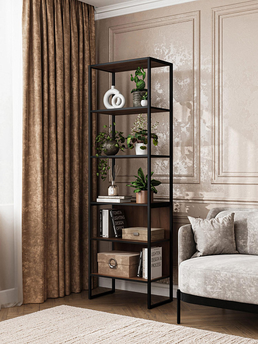 Стеллаж лофт RIDBERG DENVER модуль 3 (Dark Oak/Black) купить в интернет-магазине icover