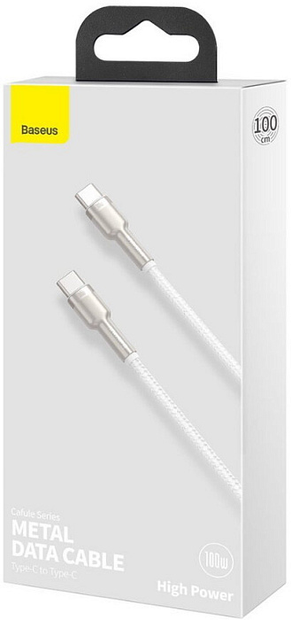 Кабель Baseus Cafule (CATJK-C02) USB-C/USB-C 100W 1m (White) купить в интернет-магазине icover