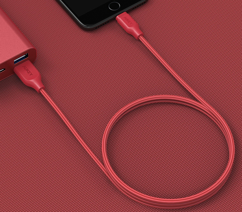 Кабель для iPod, iPhone, iPad Aukey CB-AL1 USB to Lightning 1.2m (Red) купить в интернет-магазине icover
