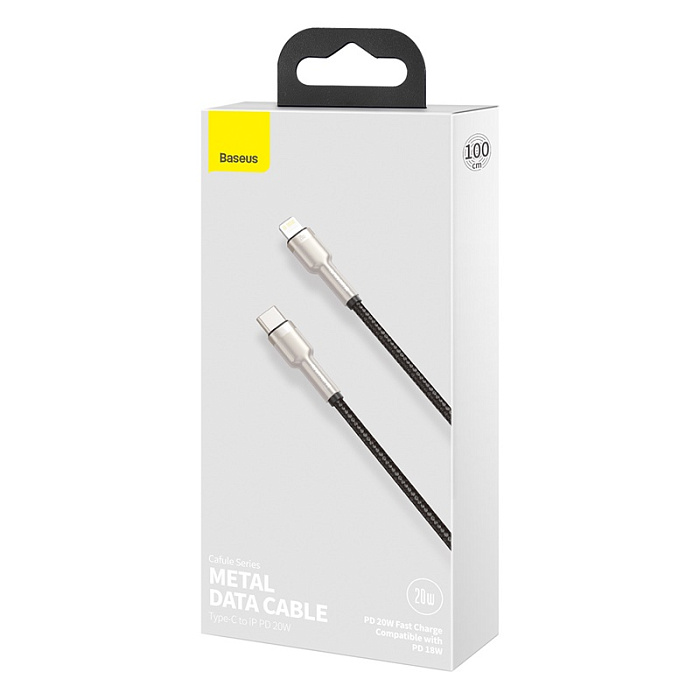 Кабель Baseus Cafule Metal (CATLJK-A01) USB-C/Lightning 1m (Black) купить в интернет-магазине icover