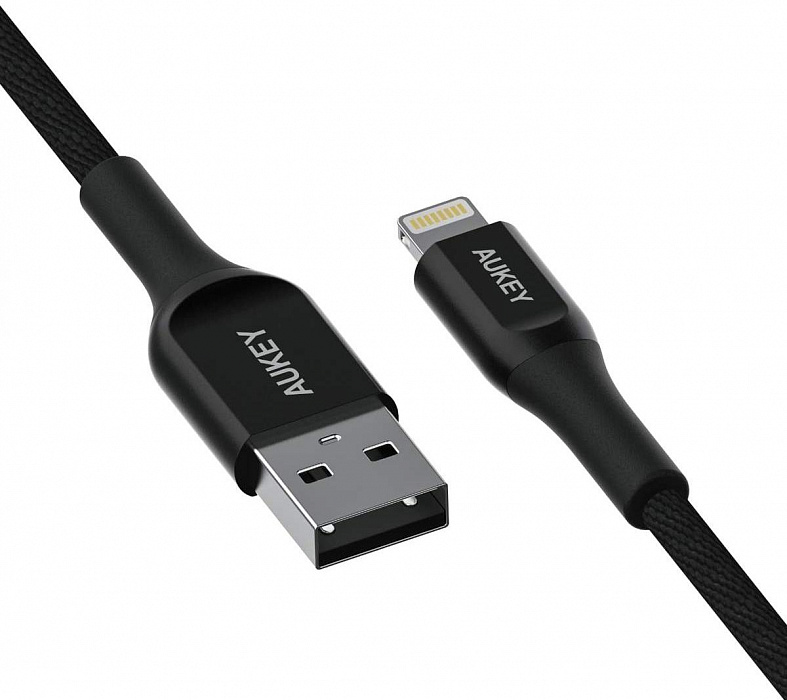 Кабель Aukey Kevlar (CB-AKL2-BL) USB-A/Lightning 2m (Black) купить в интернет-магазине icover